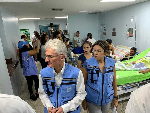 Mark Lowcock visitó el Hospital General del Oeste Dr. José Gregorio Hernández, en Caracas, el 5 de noviembre de 2019. | Foto: OCHA Venezuela @OCHA_Venezuela.