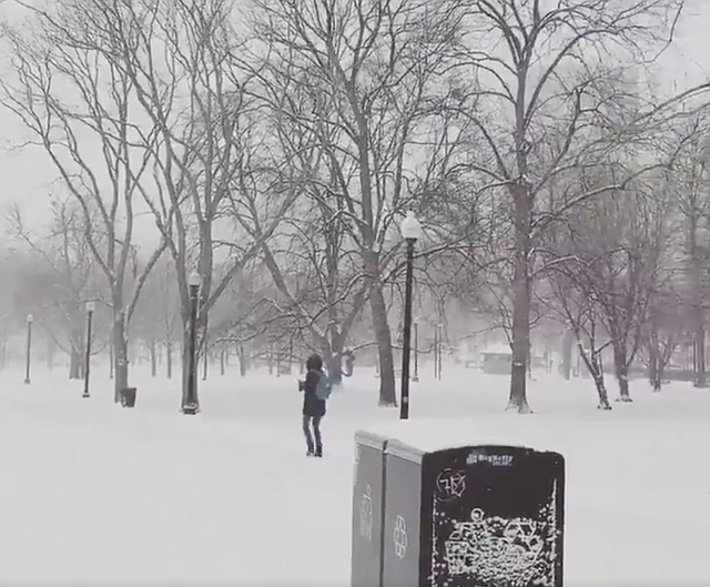 NIEVE. Fuerte nevada en la zona metropolitana de Boston