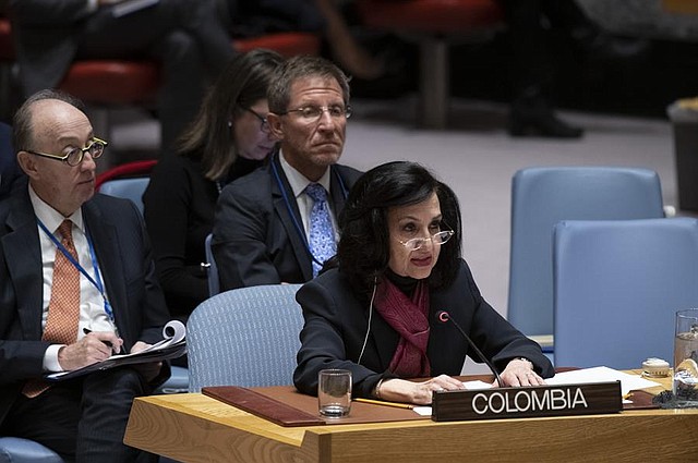 SESIÓN. La canciller colombiana, Claudia Blum, destacó la importancia de la participación de organismos internacionales en su país. | Foto: Efe.