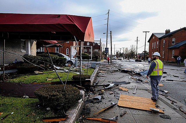 DERRUMBES. Localidad de Germantown, en Nashville, Tennessee, el 3 de marzo de 2020. | Foto: Efe.