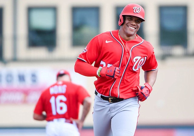 TEMPORADA. Luego de dar positivo por COVID-19, Juan Soto se perdió el primer partido de la temporada el jueves 23 de julio de 2020. | Foto: Jonathan Newton/The Washington Post.