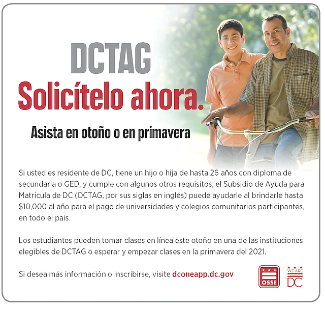 DCTAG es un programa federal, apoyado y administrado por Alcaldía, que da soporte financiero a estudiantes que asisten a escuelas superiores o universidad públicas seleccionadas.