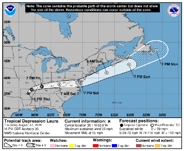 TIEMPO. Pronóstico del Centro Nacional de Huracanes.