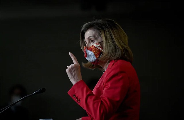 POLÍTICA. La presidenta de la Cámara de Representantes, Nancy Pelosi, en su declaración en el Capitolio el miércoles 30 de diciembre de 2020. | Foto: Katherine Frey/The Washington Post.
